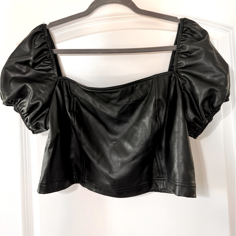 Never worn 7 For All Mankind Faux Leather Top